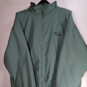 Vintage Lands End Green Zip Vintage Jacket Mens Size XL Fleece Lined Nylon